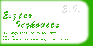 eszter iczkovits business card